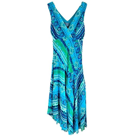 Rabbit Rabbit Rabbit Ikat Print Asymetrical Dress - Picture 1 of 9